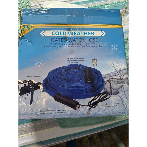 NEW 25 FT Heated Water Hose Withstand Down to -40℉ Lead &  BPA Free - Picture 3 of 14